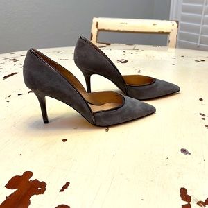 White House Black Market Grey Suede Heels, Size 8